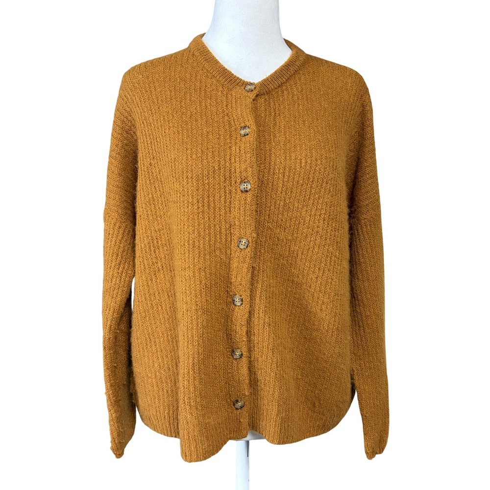 Madewell Alpaca Blend Cardigan Womens Small Camel Brown Button Front Knit Sweate